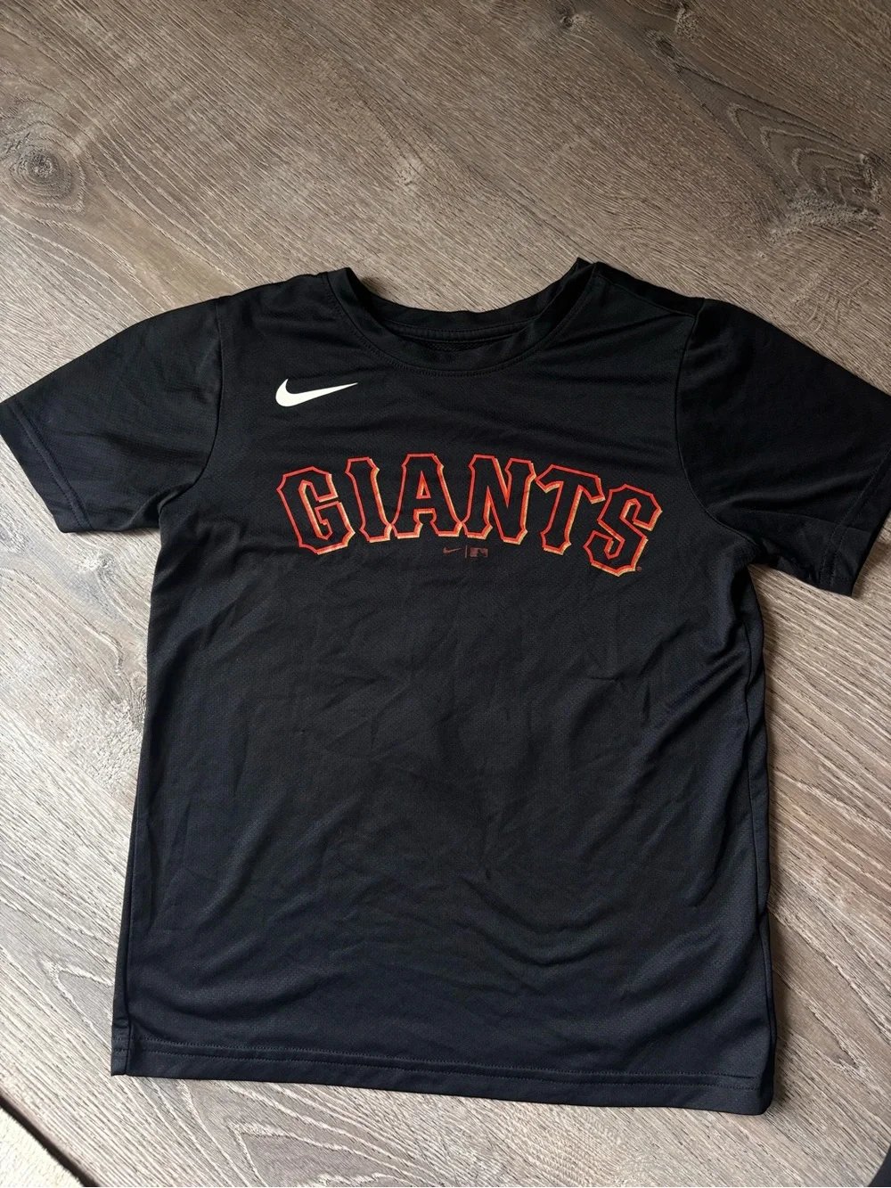Nike Black Tee with Orange-Outlined Giants Logo